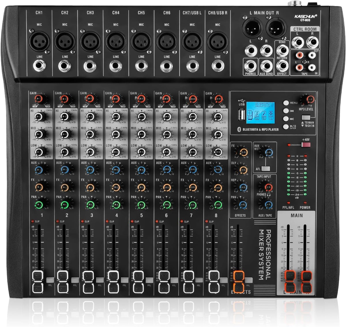 8 Channel Professional Audio Mixer