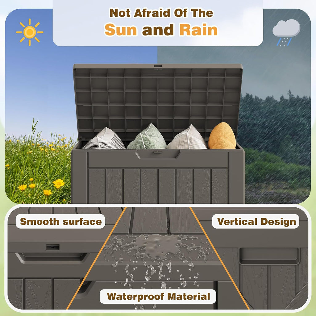 flamaker resin deck box 40 gallon waterproof outdoor, package contents