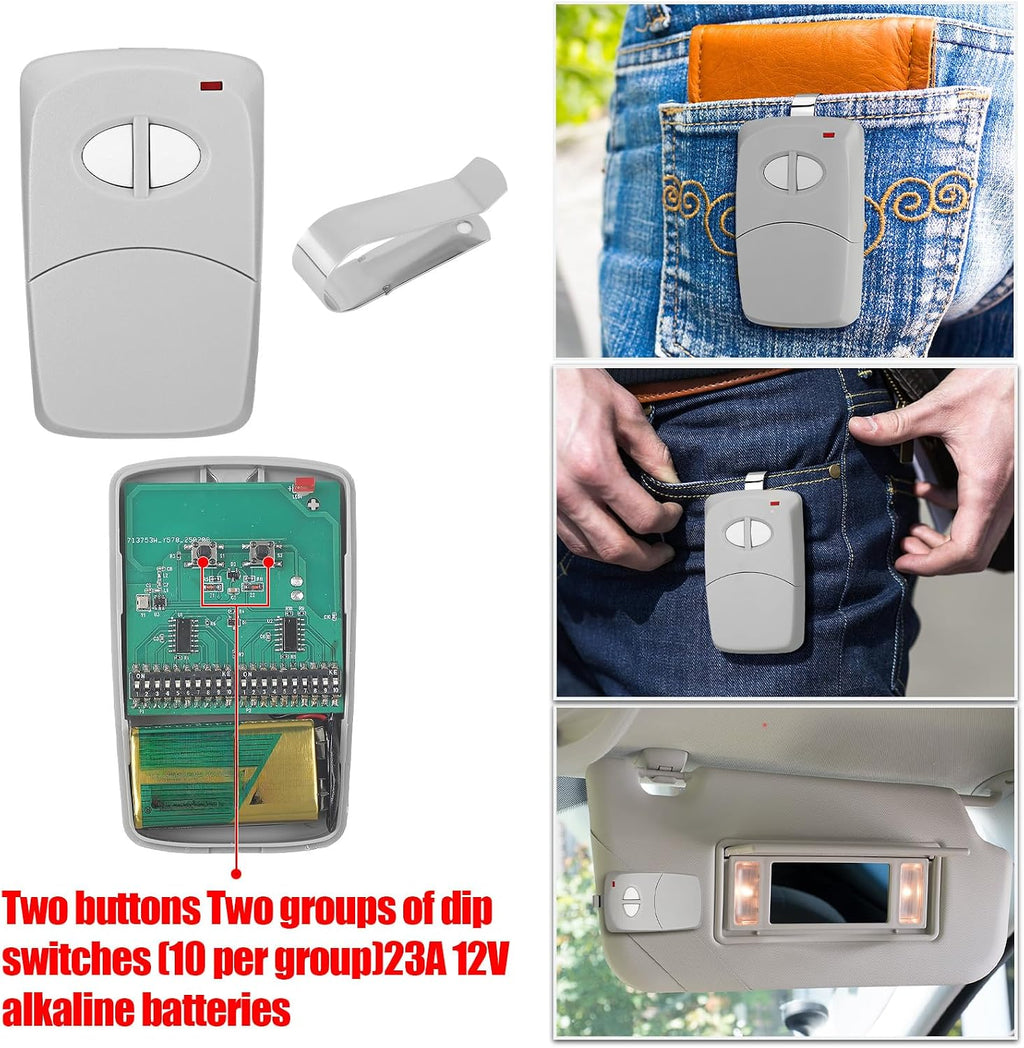 kingdder 4 pcs 2 channel gate opener compatible, front angle view