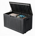 92 Gal Deck Box,Waterproof Resin Outdoor Storage Gas Lift,Lockable Black