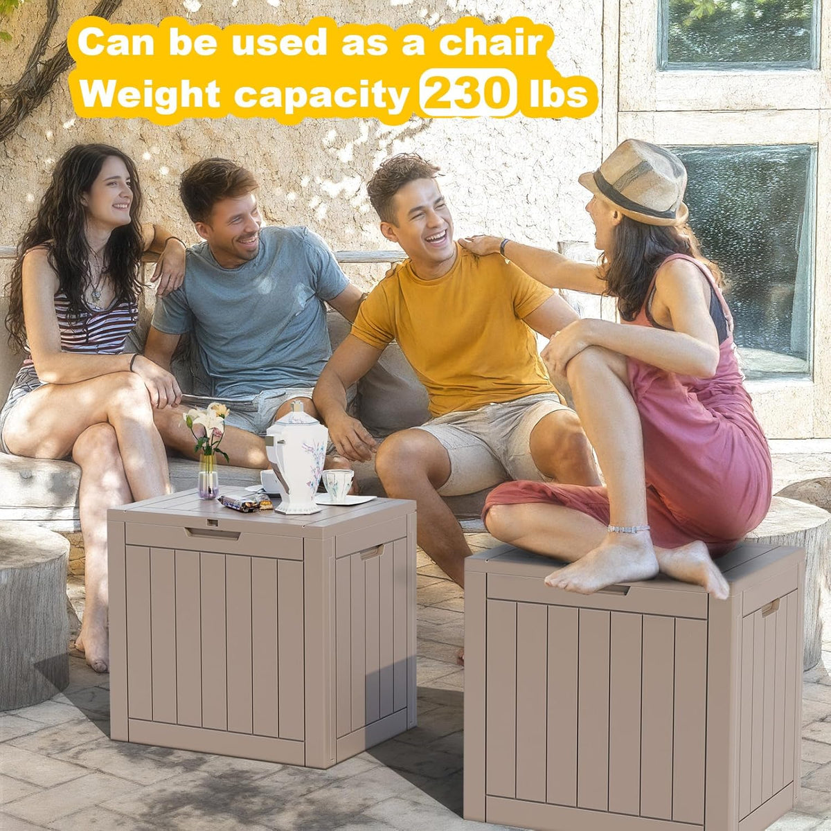 36 gallon outdoor deck box, lockable waterproof outdoor, package contents