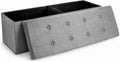 Sorbus Collapsible Storage Ottoman Bench (Grey, Large (15” x 43” x 15”))