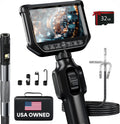 Two-Way Articulating Borescope, Dual Lens Inspection Camera with Light, 6mm Lens Snake Camera for Mechanic Inspections, and Plumbing, .24in Borescope Automotive, Industrial Endoscope, 5ft