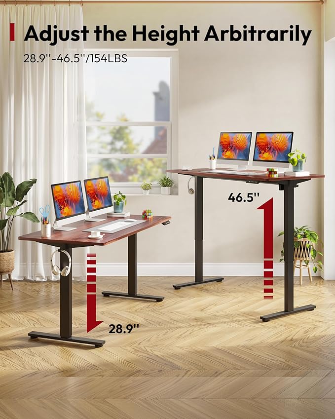 SANODESK Electric Standing Desk 60 x 24 Inches Whole-Piece Desktop Height