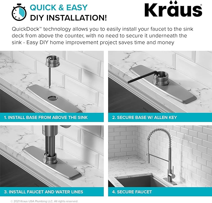 KRAUS Oletto Commercial Style Single Handle Pull Down Kitchen Faucet