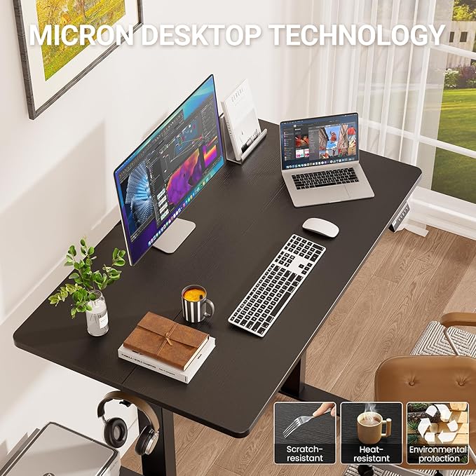 Veken 47.2" Standing Desk, Adjustable Height Office Desk