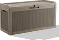 Vixzen 70 Gallon Deck Boxes Outdoor Waterproof, Lockable Resin Storage Box with lid for Furniture Cushions, Weatherproof Containers Outside Storage Boxes for Garden Patio Pool Tools(Grey, 70 Gallon)