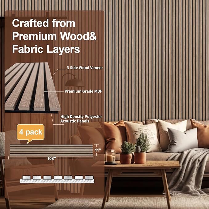 Yuzzy Wood Panels for Wall (4 PCS)