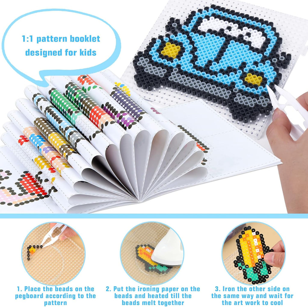 Quefe 24 Colors 21000 Pcs 5mm Fuse Beads Kit with Storage Box