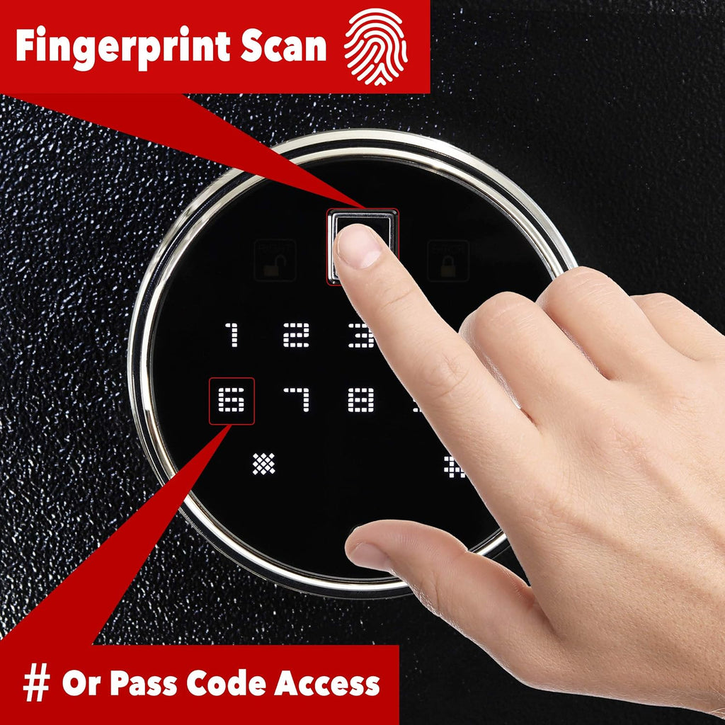intact compact quick access biometric fingerprint gun safe, close-up detail