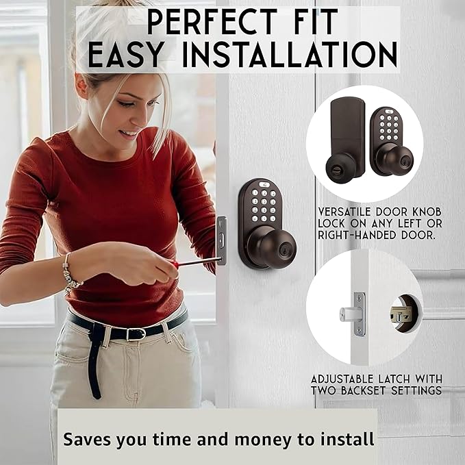 MiLocks TKK-02OB Digital Door Knob Lock