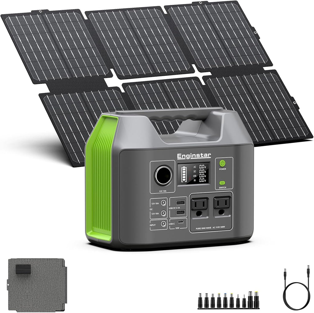 Portable Solar Generator, 300W Portable Power Station
