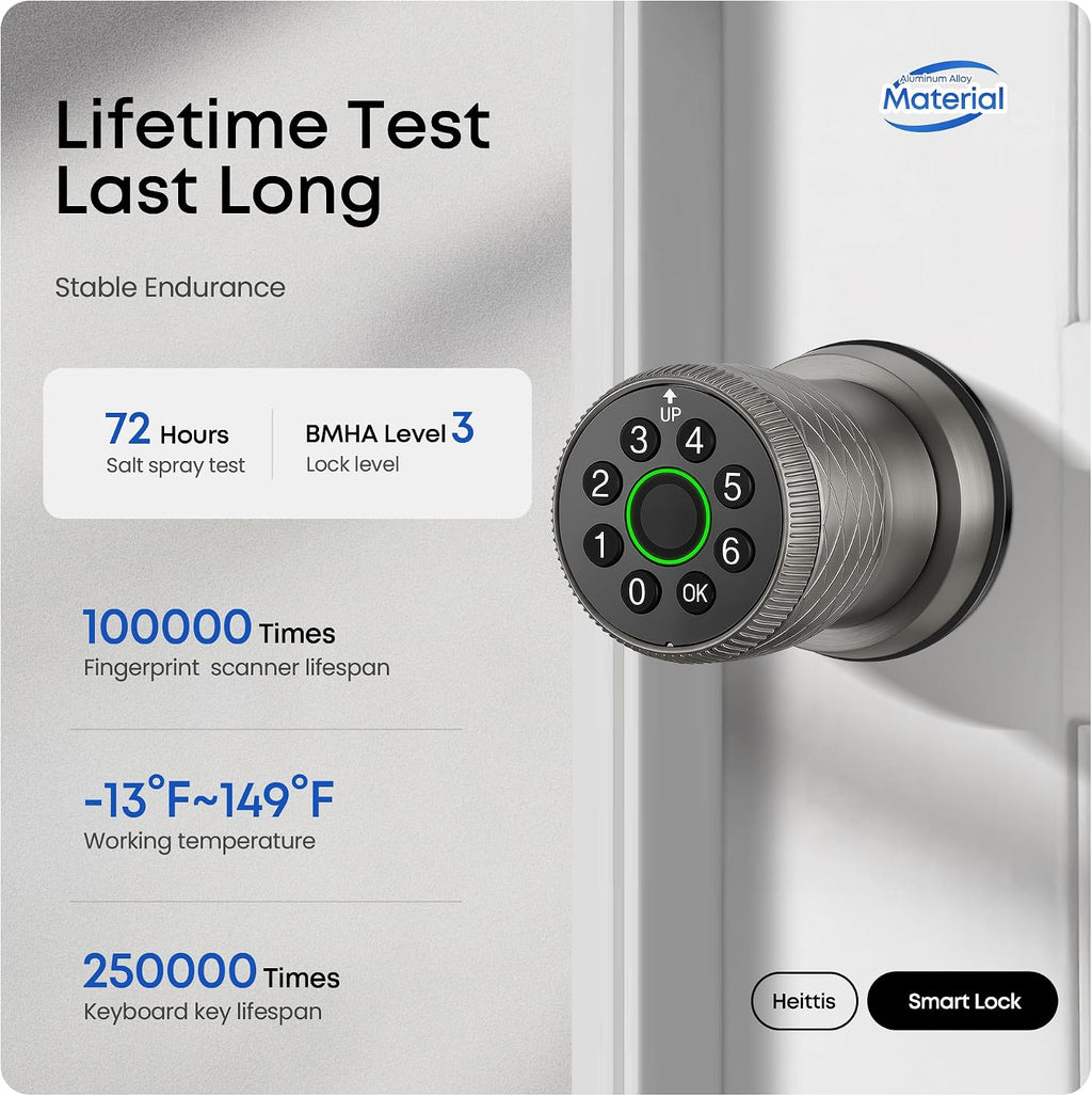 keypad door lock with knob, smart keyless entry, package contents
