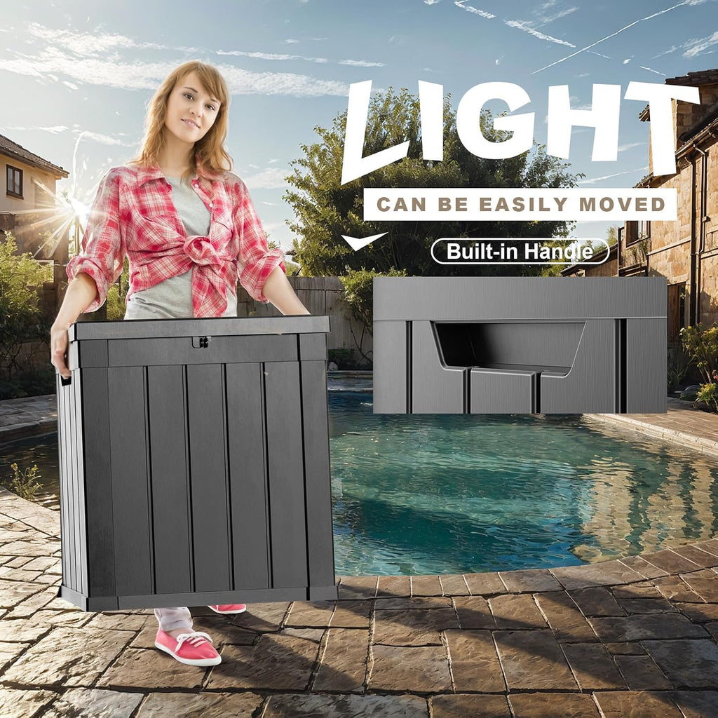 patiozen 51 gallon resin deck box, lockable patio, package contents