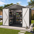 Aoxun 8x6 FT Shed Outdoor Storage Shed with Floor Black
