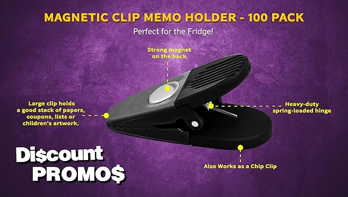 100 Magnetic Memo Holders Set (Set of 10)