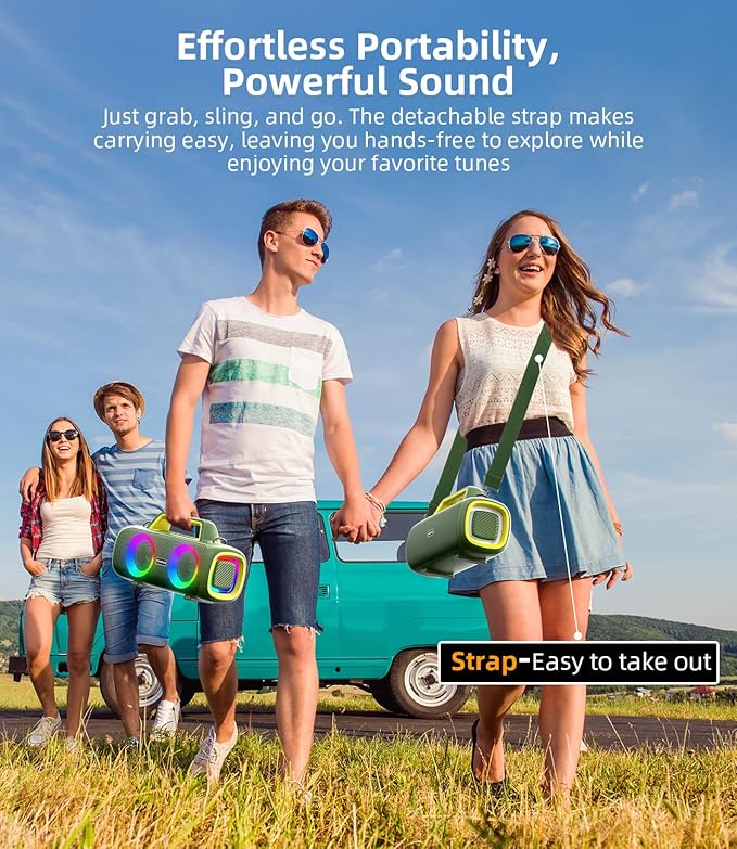Portable Bluetooth Speaker Wireless, 140W Peak Loud Sound