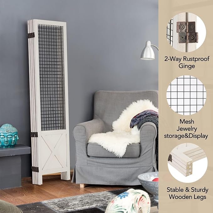Wnutrees 4 Panel Gridwall Display, Portable Freestanding Display Board