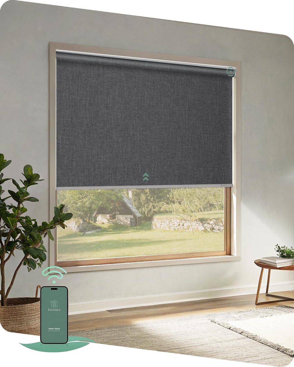 Yoolax Motorized Blinds App Control, Cordless Automatic Shades Roller Window