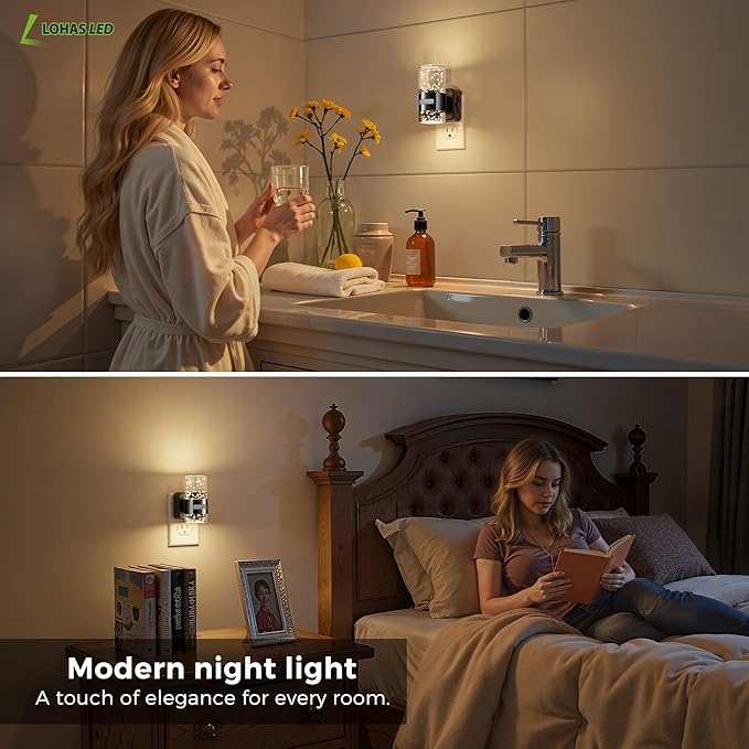 L LOHAS LED Motion Sensor Night Light, Dimmable Night Lights Plug into Wall