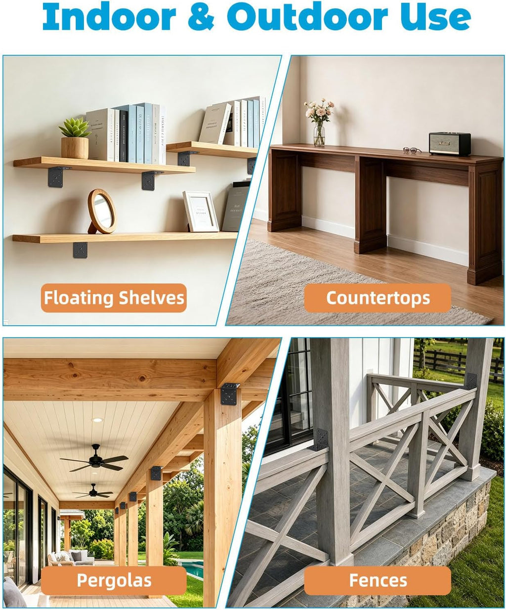 heavy duty l bracket , 4x4x3.5 brackets for on a desk or shelf