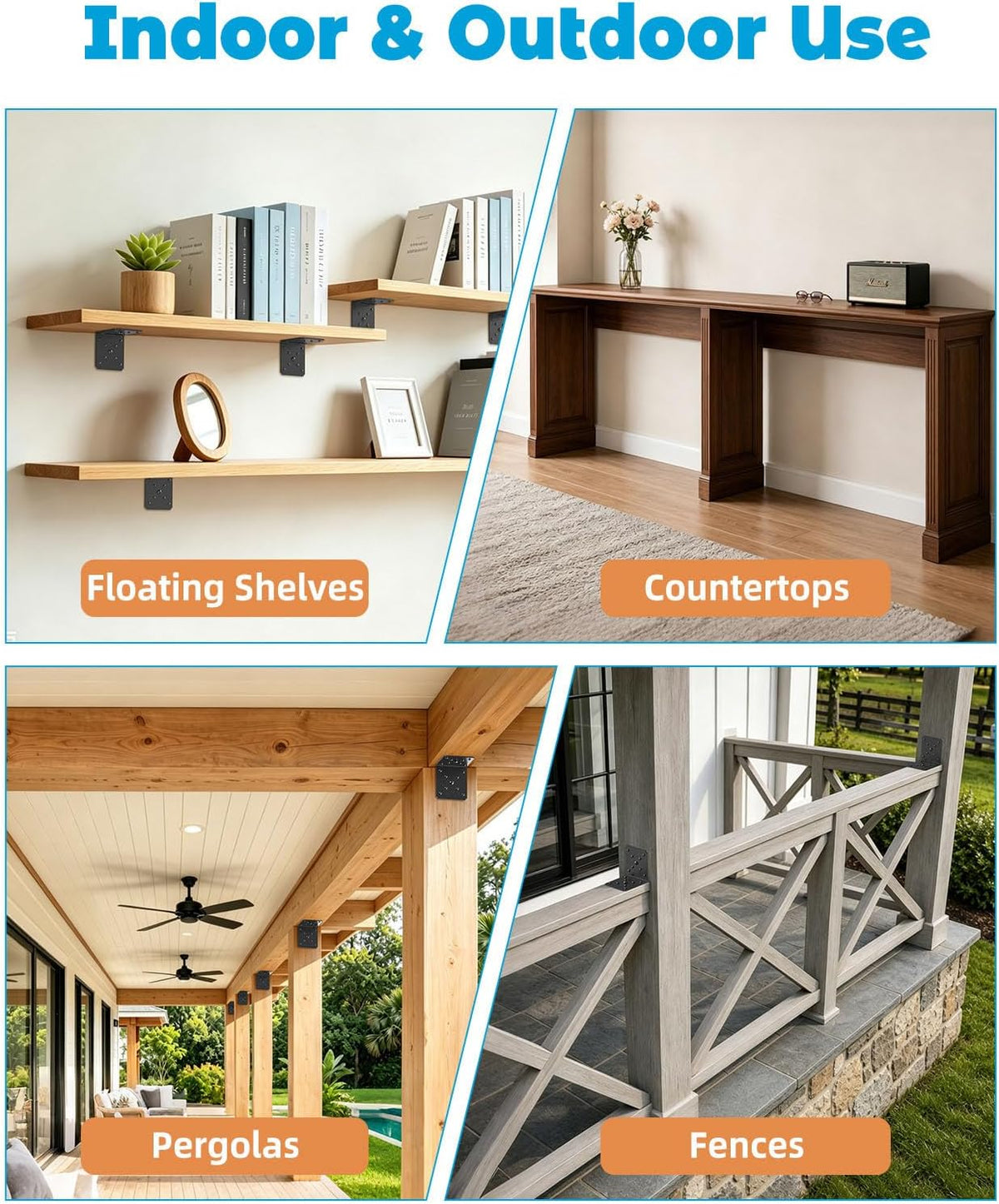 heavy duty l bracket , 4x4x3.5 brackets for on a desk or shelf