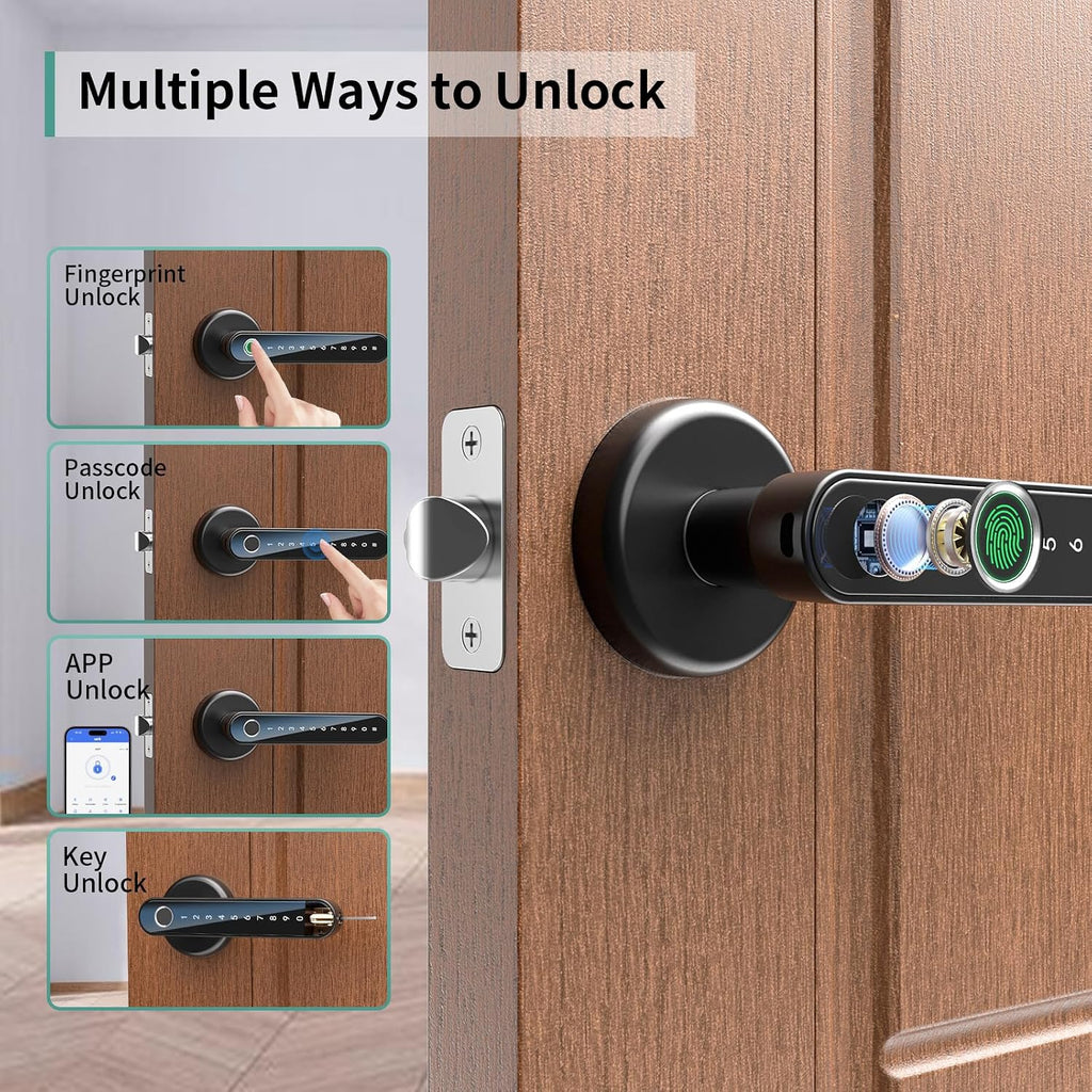 IRONZON 191Y 4-in-1 Smart Fingerprint Door Handle with App Control