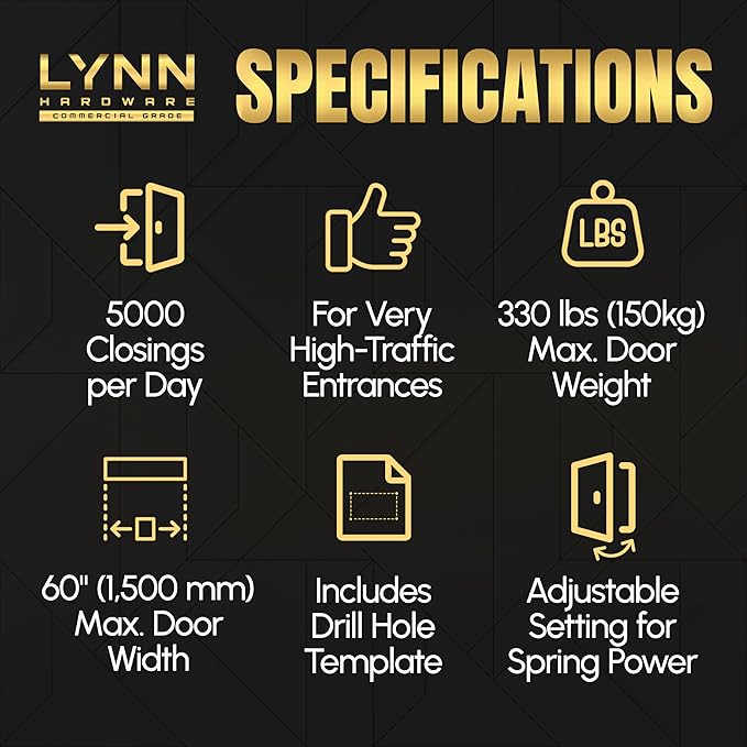 LYNN HARDWARE Extra Heavy Duty Automatic Door Closer