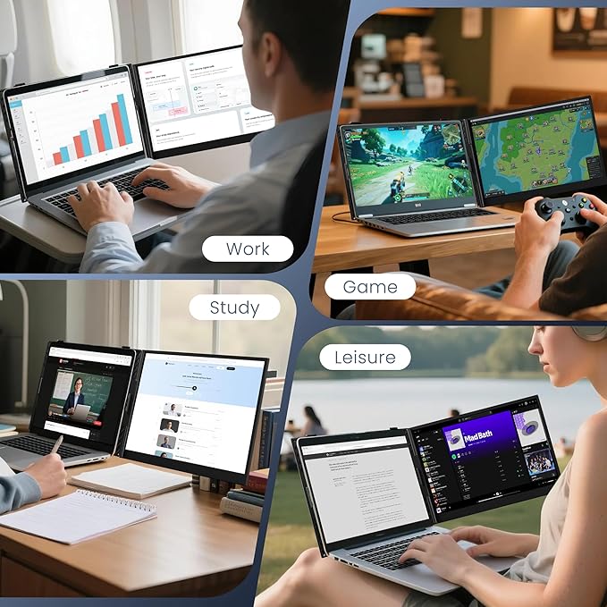 Laptop Screen Extender, Ultra-Thin 15.3" FHD 1200P 16:10 Portable Monitor