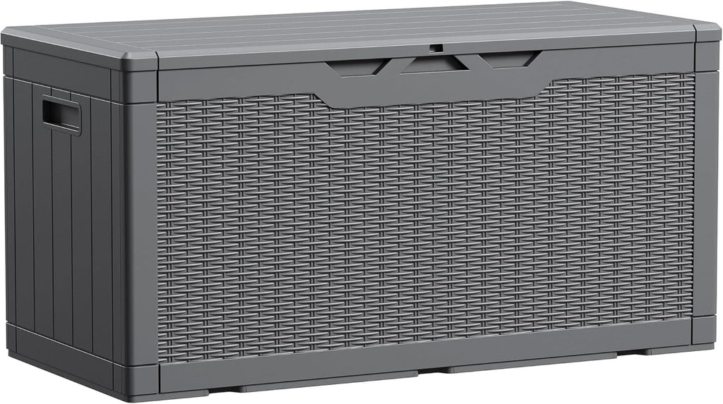 Devoko 100 Gallon Waterproof Deck Box, Resin Large Outdoor Storage Box