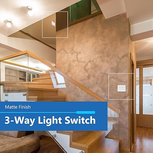 LIDER Matte White Minimalist Design Decorator Switch, Frameless Paddle Wall