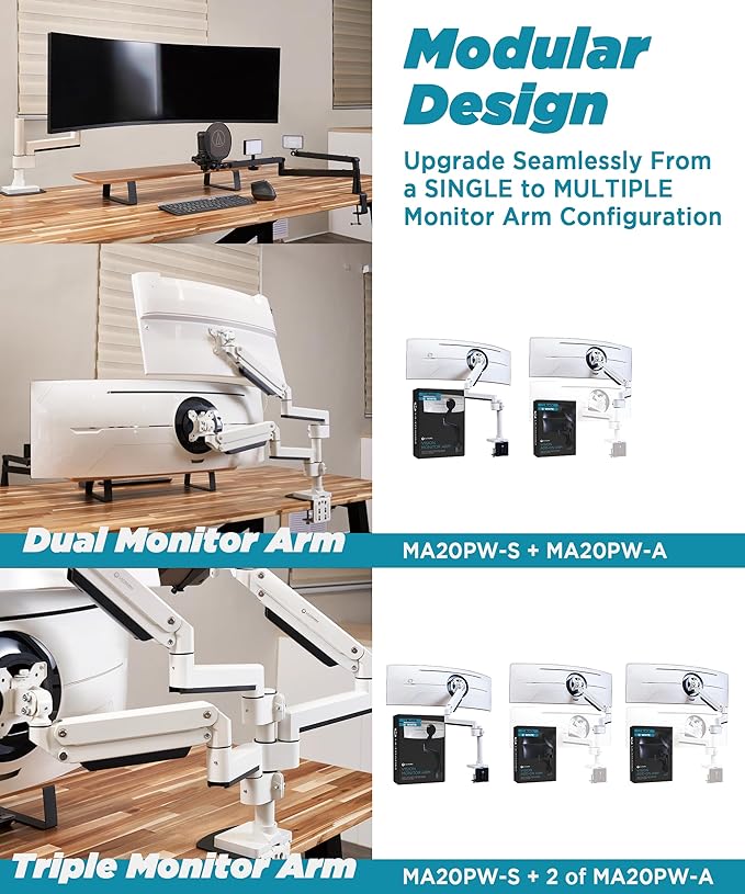 ULTRARM Heavy Duty Monitor Arm for Ultrawide Monitors up to 57" and 44 lbs