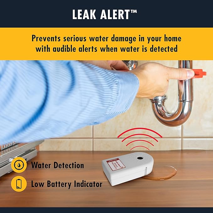 Zircon Leak Alert Water Leak Detector & Flood Sensor Alarm/Water Leak Sensor (8 Pack)
