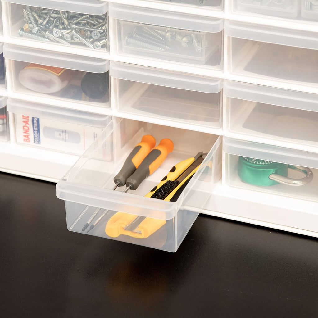 iris usa 24-drawer plastic storage cabinet, teacher toolbox, package contents