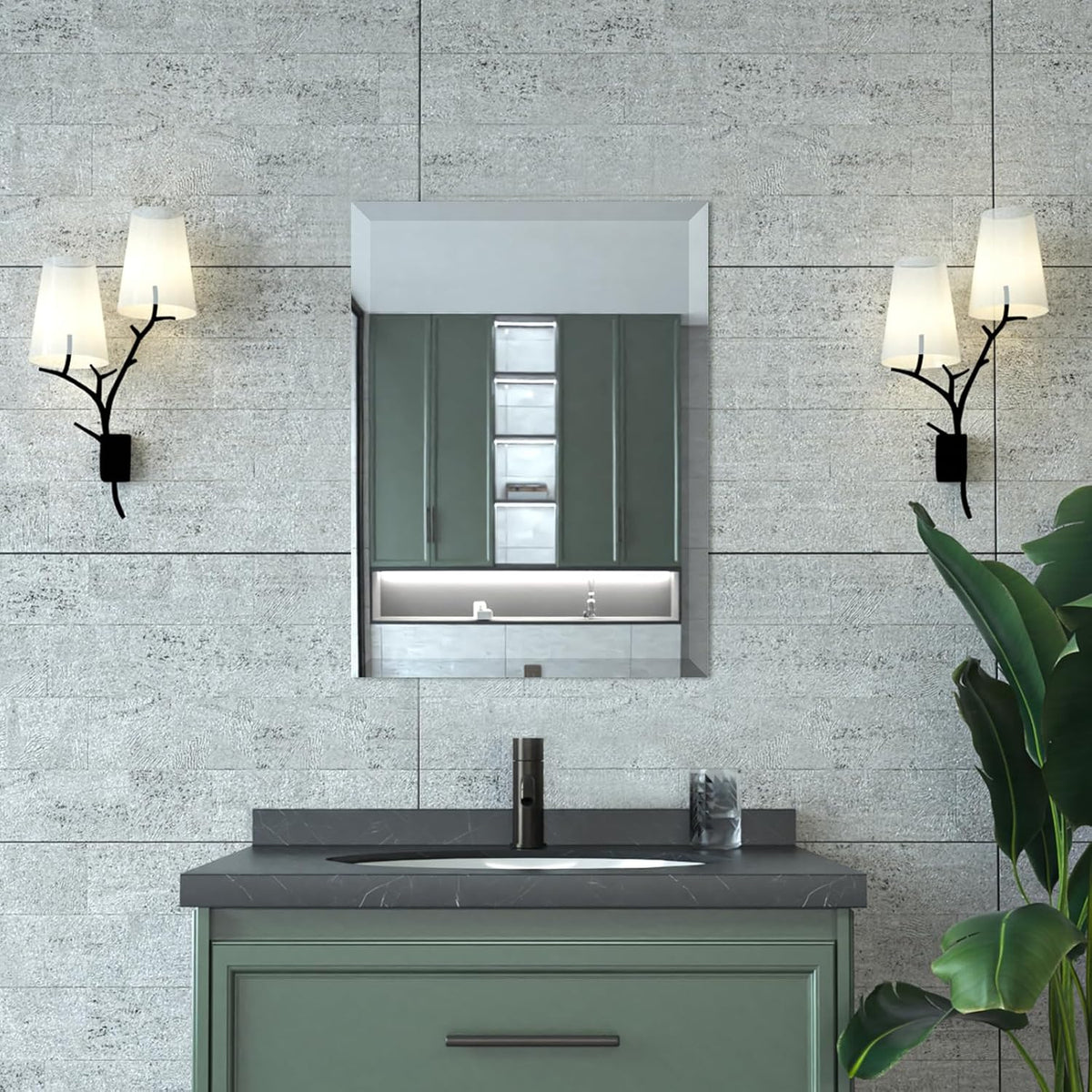 Mirrorons Beveled Mirror, Bathroom Mirrors