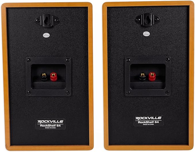 Rockville Pair ROCKSHELF 64C V2 Classic Wood 400W 6.5" Bookshelf Speakers/4 Ohm