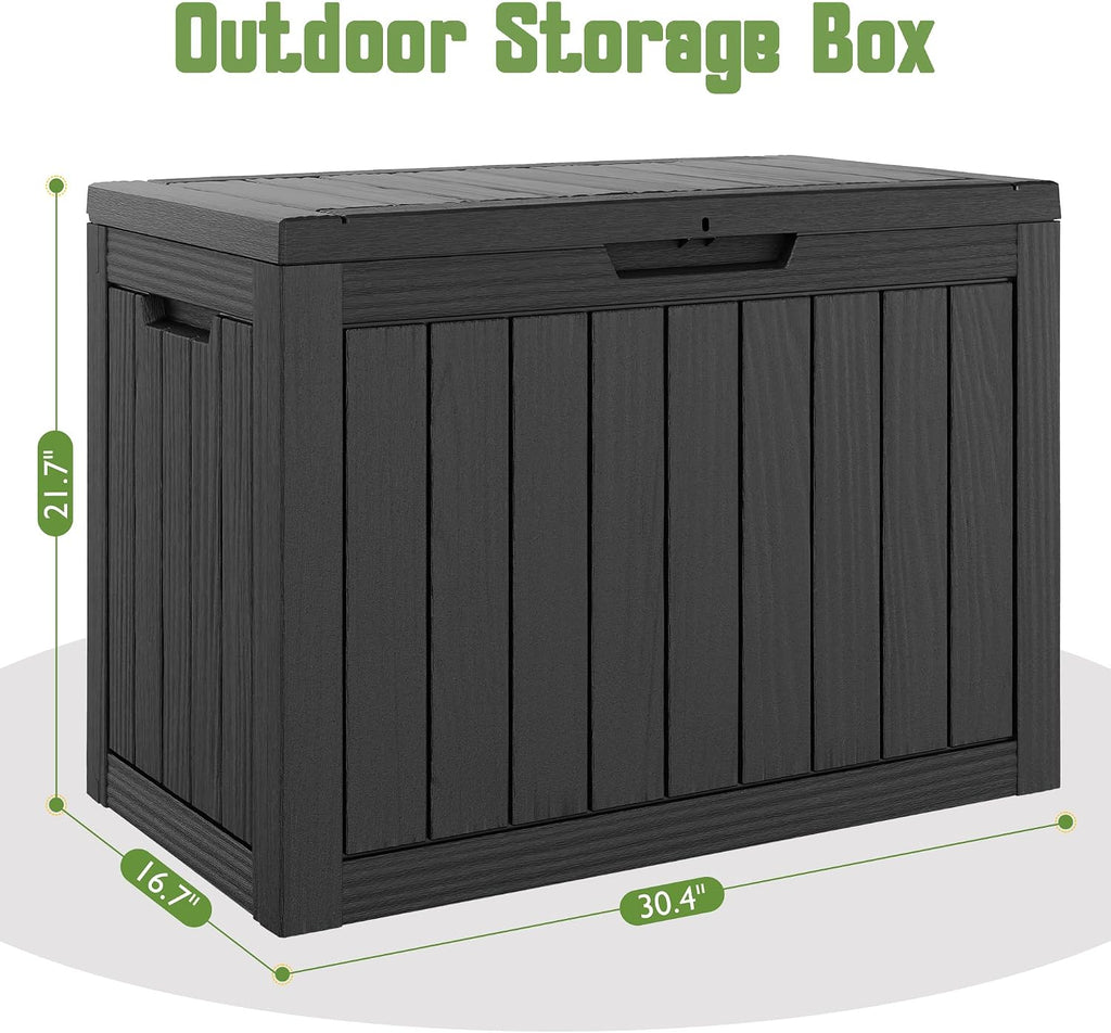 outdoor storage waterproof deck box for patio (45 shown in use