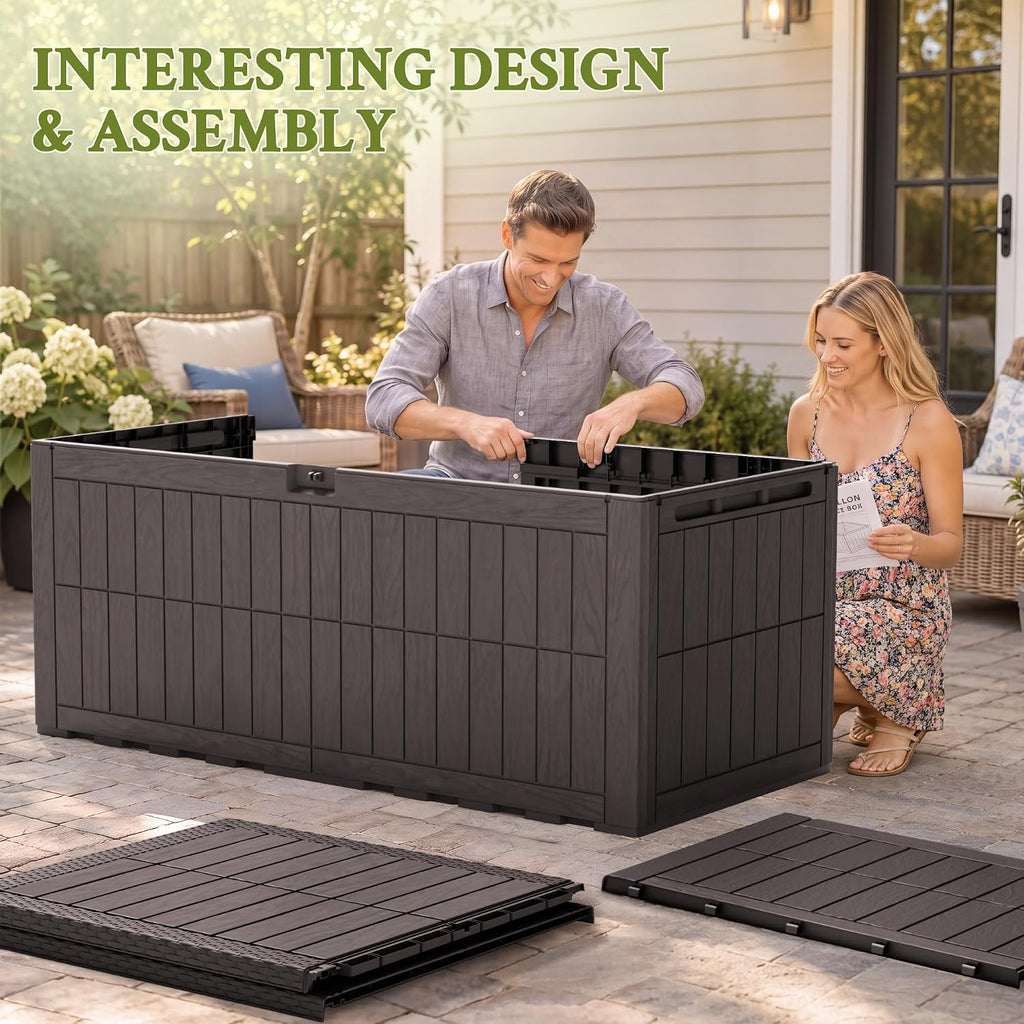 flamaker 180 gallon large outdoor storage box waterproof, package contents