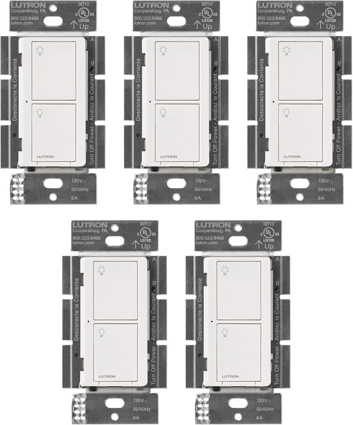 Lutron Caseta Original Smart Light Switch 5 Pack,