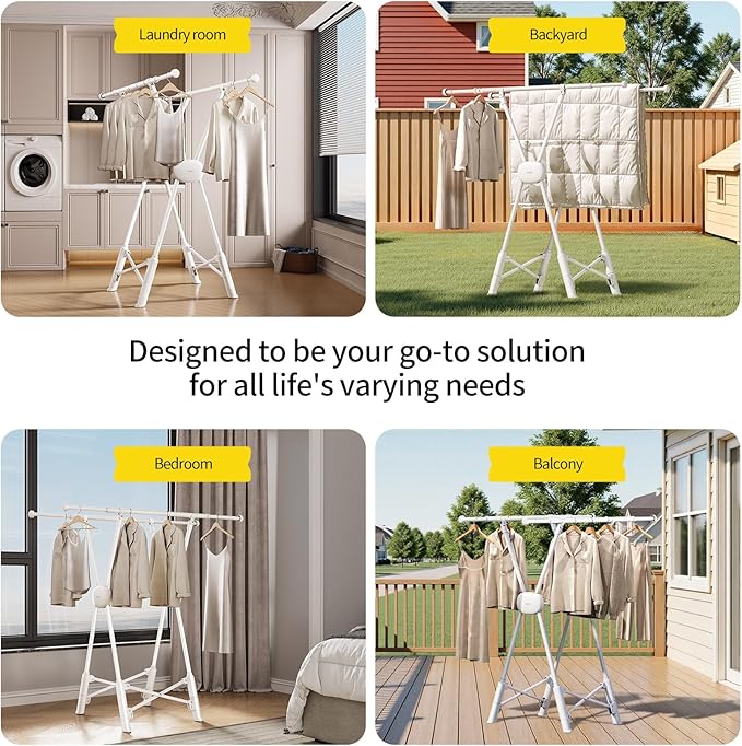 BIREN Clothes Drying Rack Heavy Duty Clothing Racks Foldable Laundry Rack Two