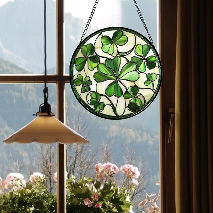 CRISGIF Stained Glass Window Hanging