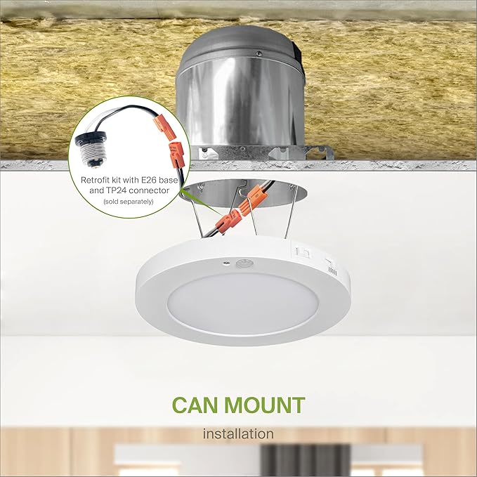ASD LED 7" Round Flush Mount Ceiling Light Fixture, Low Profile Surface (12 Pack)