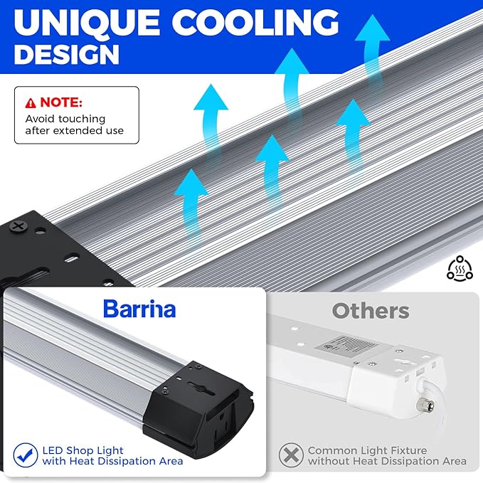 Barrina BS84 LED Shop Light for Garage, 6500K Linkable Light Fixture for
