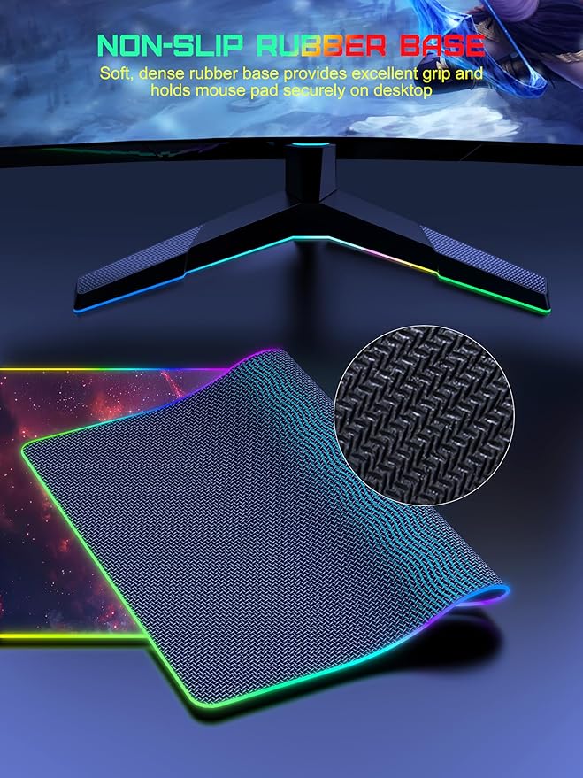TopMade Wireless Charging Mouse Pad, RGB Gaming Mousepad Home Office Desk Pad