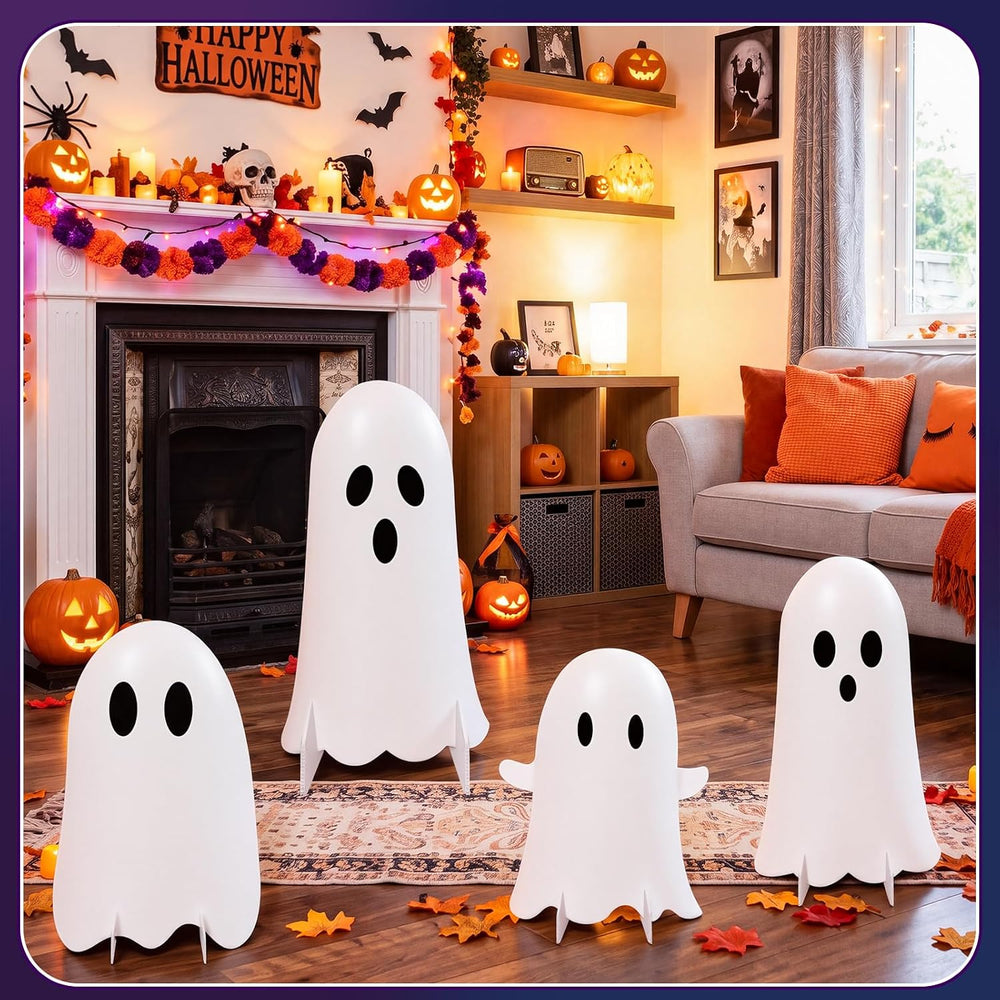 4 Pcs Halloween Ghost Cardboard Cutouts Large 27.56'' Ghost Decor