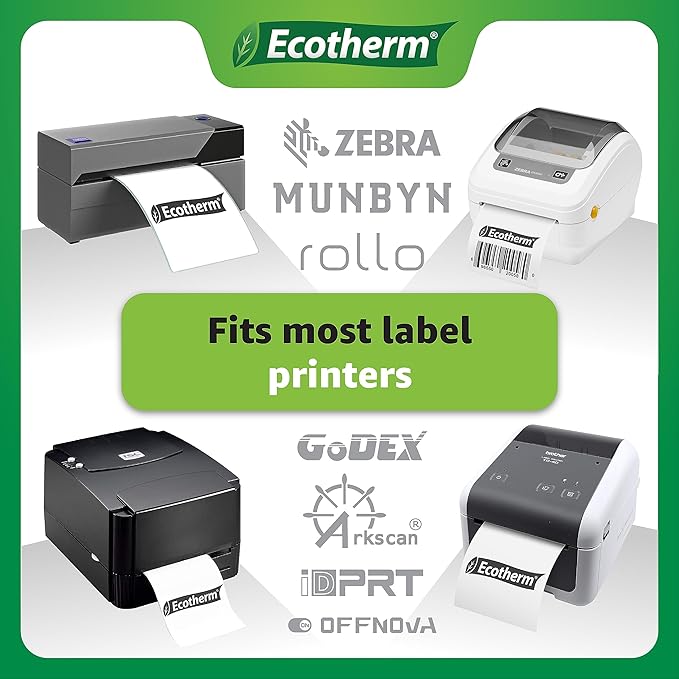 2.25" x .5" Thermal Labels | 6 Rolls | 25200 Labels | fits Zebra, Offnova