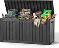 DRATO 100 Gallon Waterproof Deck Box Outdoor Storage Box with Wheels Black