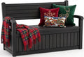 Storage Bench Outdoor Deck Box, 140 Gallon Lockable Patio Furniture