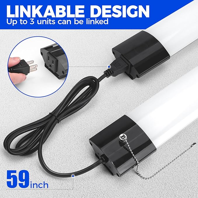Barrina BS84 LED Shop Lights for Workshop 4FT, 5000K Utility Shop Lights (6 Packs)
