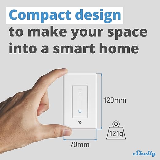 Shelly Plus Wall Dimmer UL | WiFi Smart Wall Dimmer Switch | Home Automation | (2 Pack)